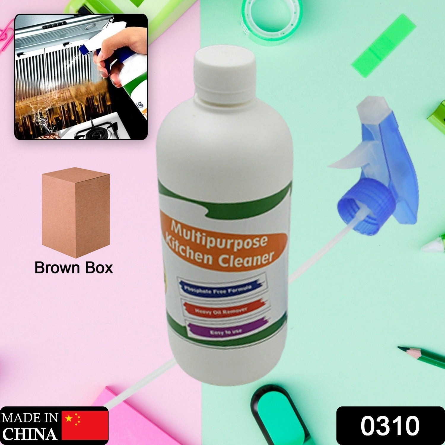 0310 Kitchen Cleaner Spray Oil & Grease Stain Remover Stove & Chimney Cleaner Spray Non-Flammable Nontoxic Magic Degreaser Spray for Kitchen Gas Stove Cleaning Spray (Approx 500ML) 0310 Kitchen Cleaner Spray Oil & Grease Stain Remover Stove & Chimney Cleaner Spray Non-Flammable Nontoxic Magic Degreaser Spray for Kitchen Gas Stove Cleaning Spray (Approx 500ML)